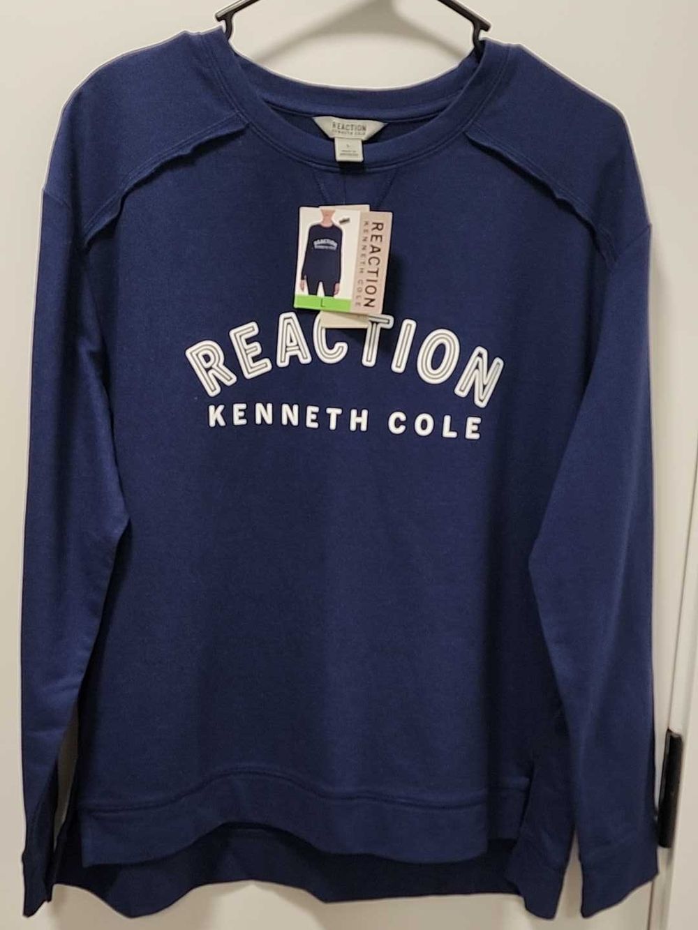 Kenneth Cole Navy Blue Sweatshirt with White Logo